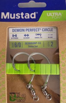 Immagine di Mustad Demon Perfect  Circle Dritto 6/0 2pz